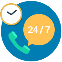 24x7x365 live support via chat, emails and calls